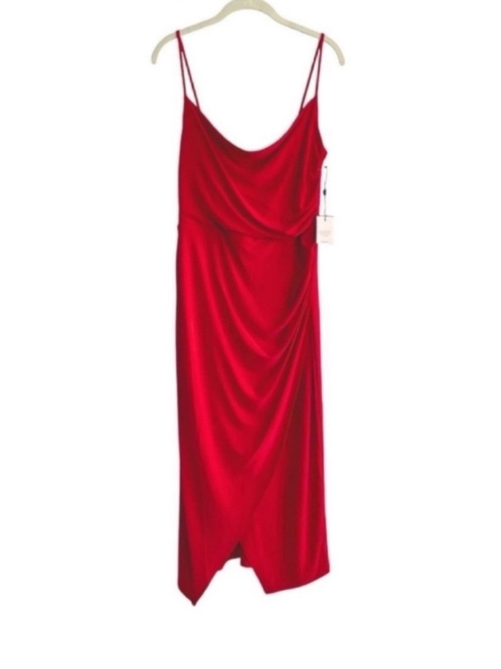 NEW Laundry by Shelli Segal Draped Formal Dress Spaghetti Straps Red Size 6